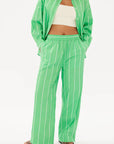 LMND Bahia Stripe Cotton Pant | Green