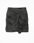 Maje Lurex Ruffle Mini Skirt | Pewter