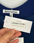 Reformation Bevin Satin Dress | Navy