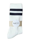 Organic Cotton Ribbed Stripe Socks | Ivory/Black