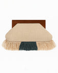 Adorne Macrame Fringe Clutch | Natural/Blue