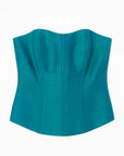 High Silk Lace Up Corset | Green