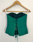 High Silk Lace Up Corset | Green