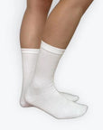 Organic Cotton Crew Socks | White
