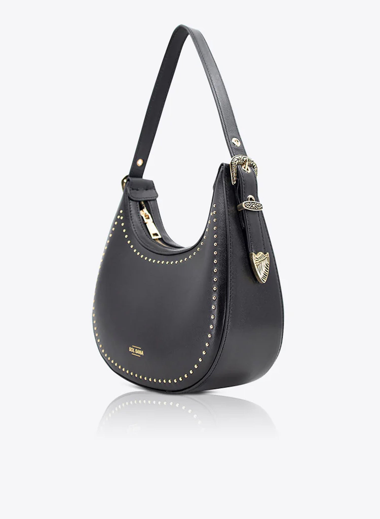 Sol Sana Crescent Bag | Black/Gold