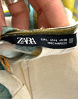 Zara Puff Sleeve Tropical Print Linen Dress