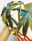 Zara Puff Sleeve Tropical Print Linen Dress